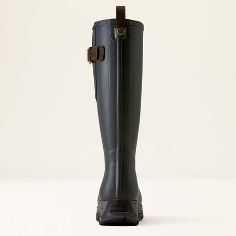 Ariat Woodstock Insulated Rubber Boot in Deep Navy, rear heel view