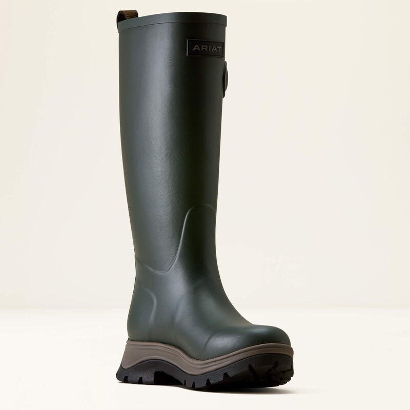Ariat Woodstock Rubber Boot in Olive Night, inner side view