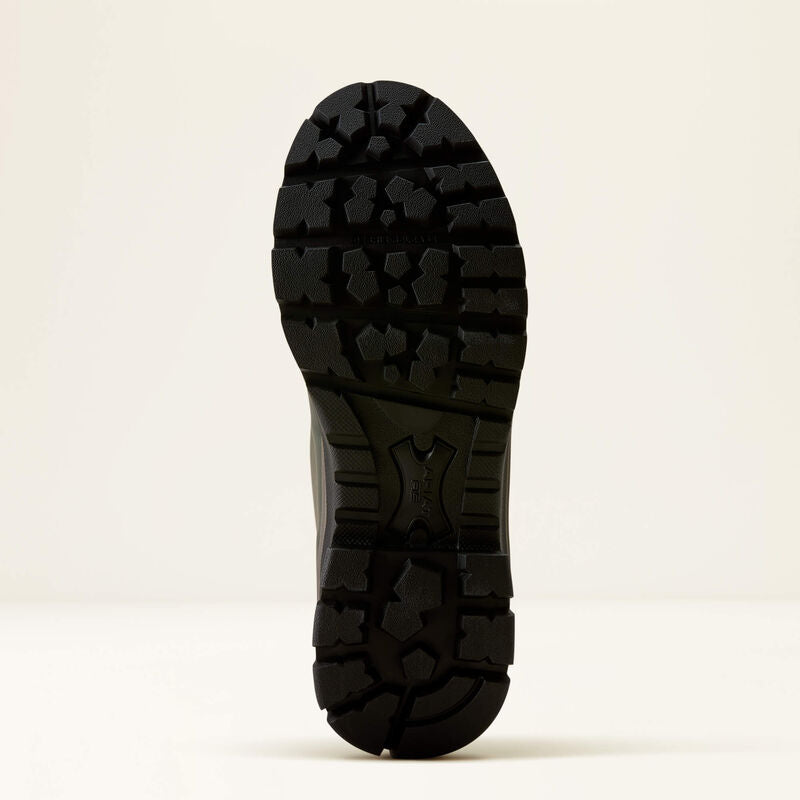 Ariat Woodstock Rubber Boot in Olive Night, sole and tread view