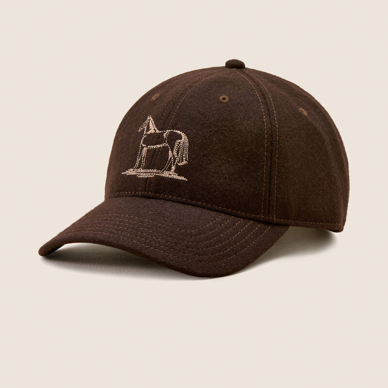 Ariat Wool Country Cap in Dark Chocolate, front view