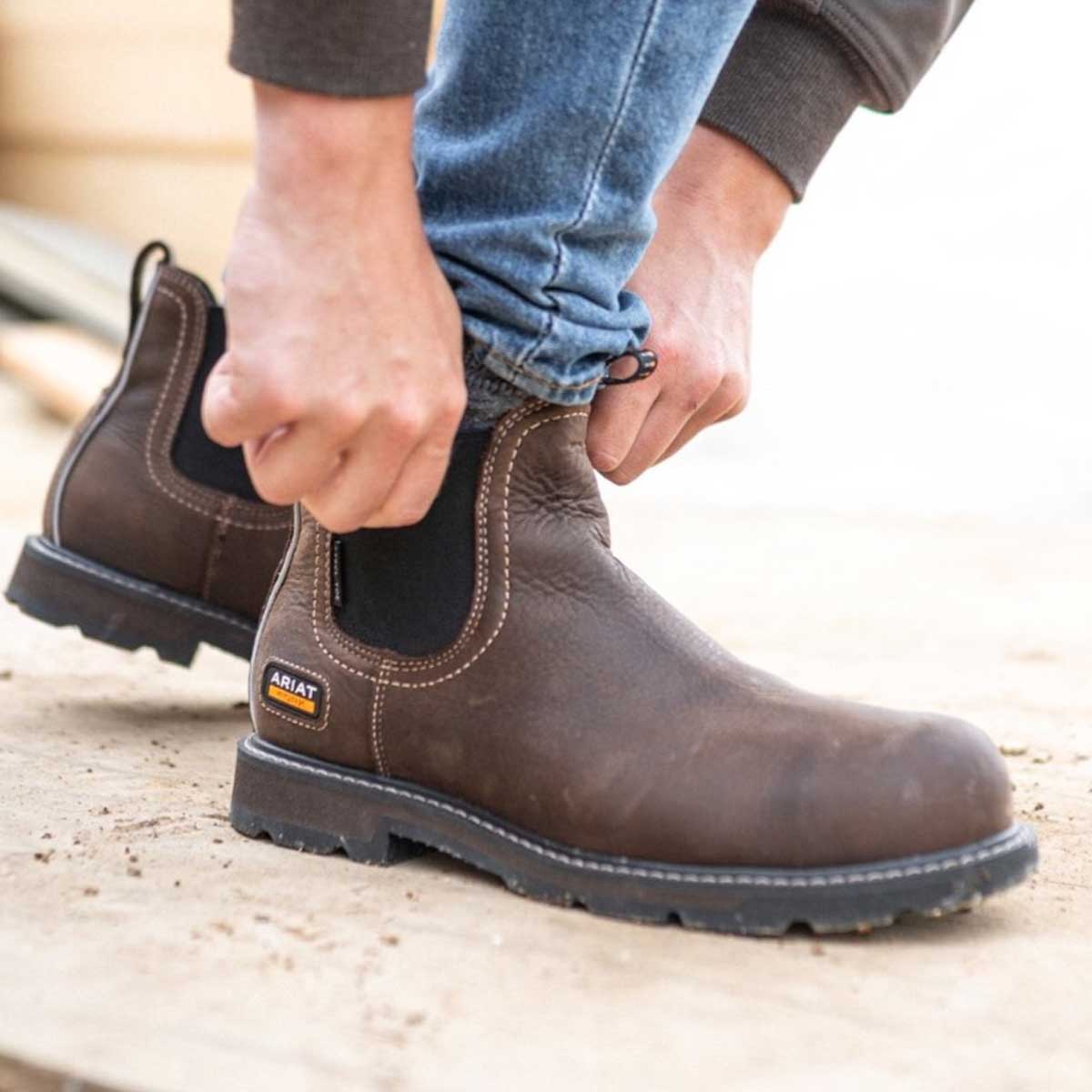 ARIAT Groundbreaker Chelsea Work Boots - Mens H2O Steel Toe Cap