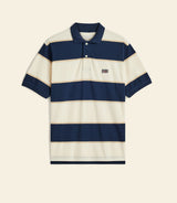 RM Williams Balmain Stripe Polo in Ecru/Navy - view 1