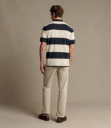 RM Williams Balmain Stripe Polo in Ecru/Navy - view 5
