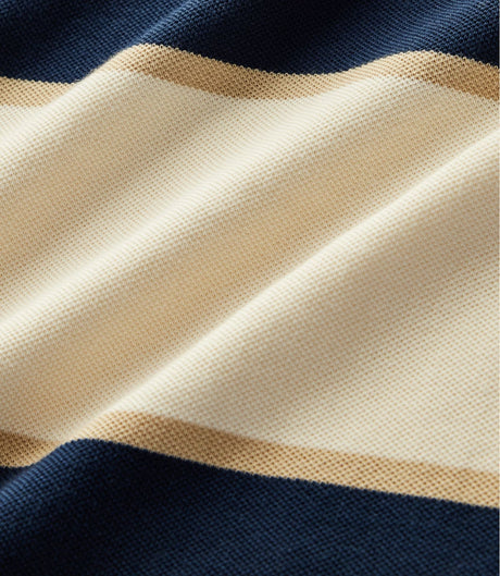RM Williams Balmain Stripe Polo in Ecru/Navy - view 6