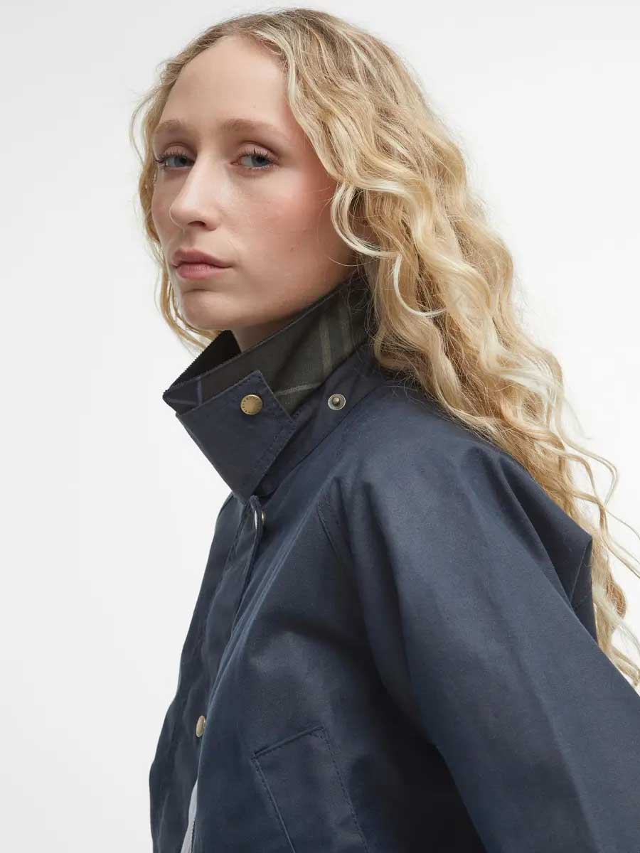 BARBOUR Acorn Wax Jacket - Womens - Classic Navy