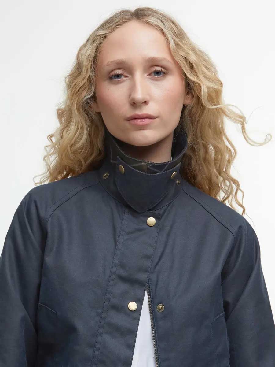 BARBOUR Acorn Wax Jacket - Womens - Classic Navy