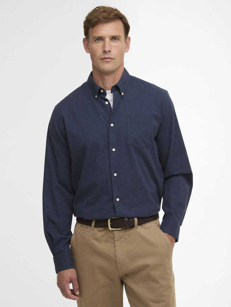 BARBOUR Aukside Regular Shirt - Mens - Navy Marl