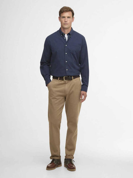 BARBOUR Aukside Regular Shirt - Mens - Navy Marl