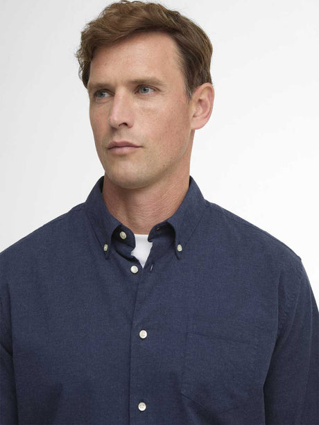 BARBOUR Aukside Regular Shirt - Mens - Navy Marl