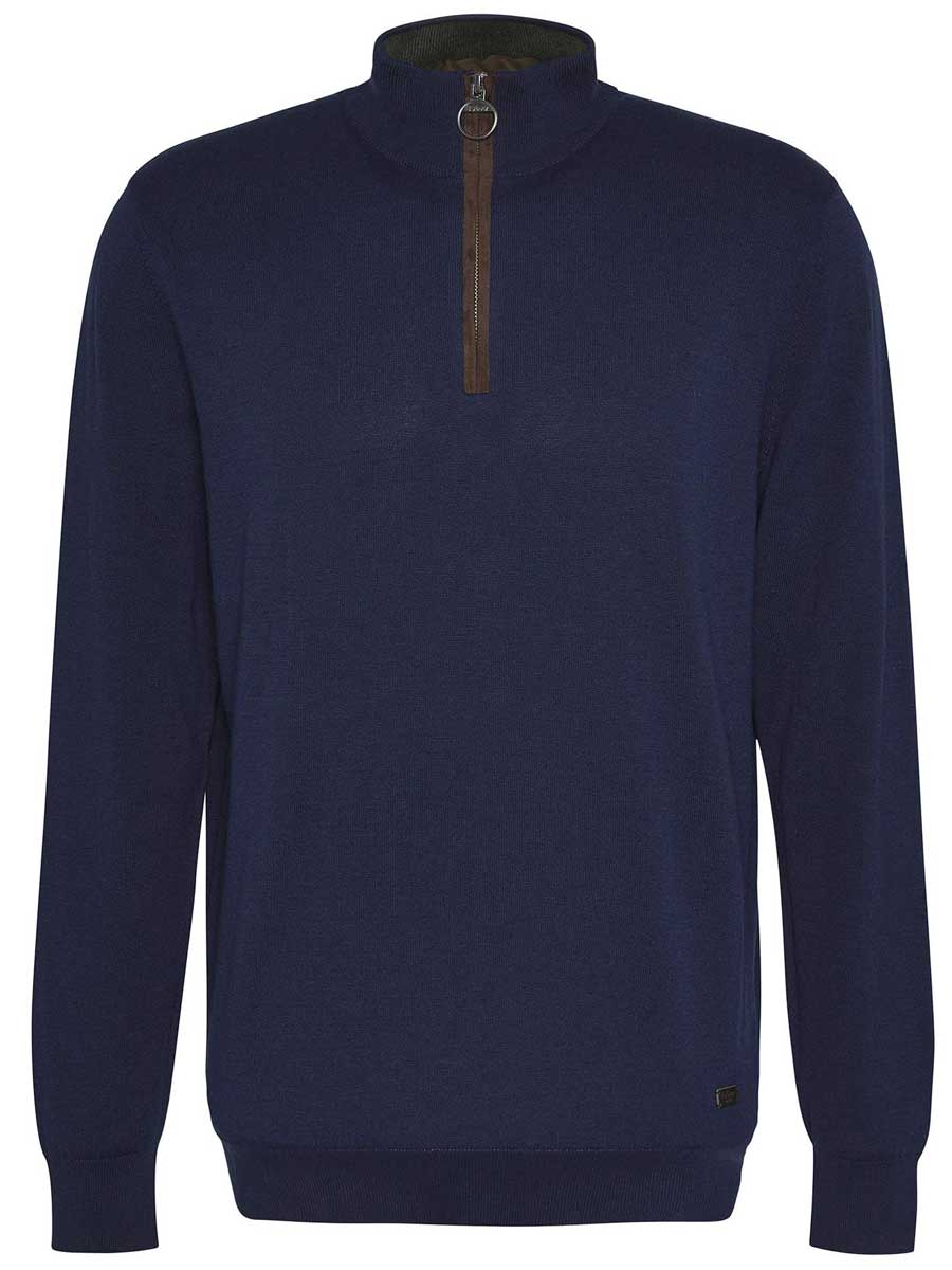 BARBOUR Bayfield Half Zip Jumper - Mens - Classic Navy