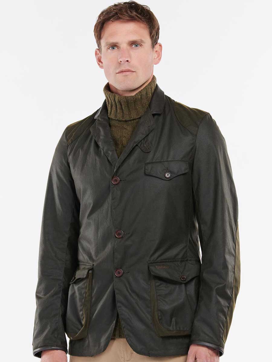 BARBOUR Beacon Sports Wax Jacket - Mens - Olive