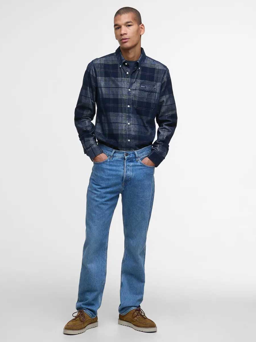 BARBOUR Blair Tailored Long-Sleeved Checked Shirt - Mens - Riverstone Tartan