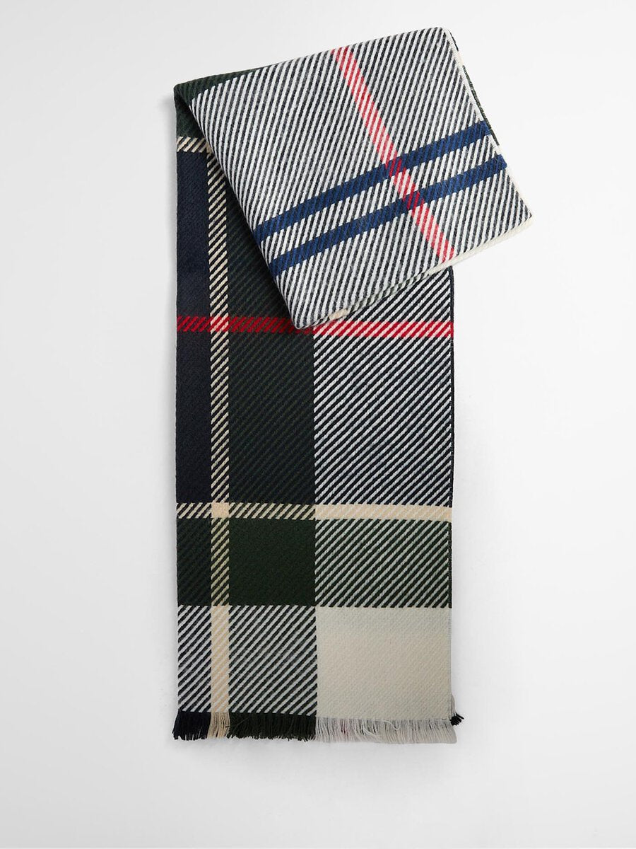BARBOUR Blair Tartan Scarf - Womens - Light Evergreen Tartan
