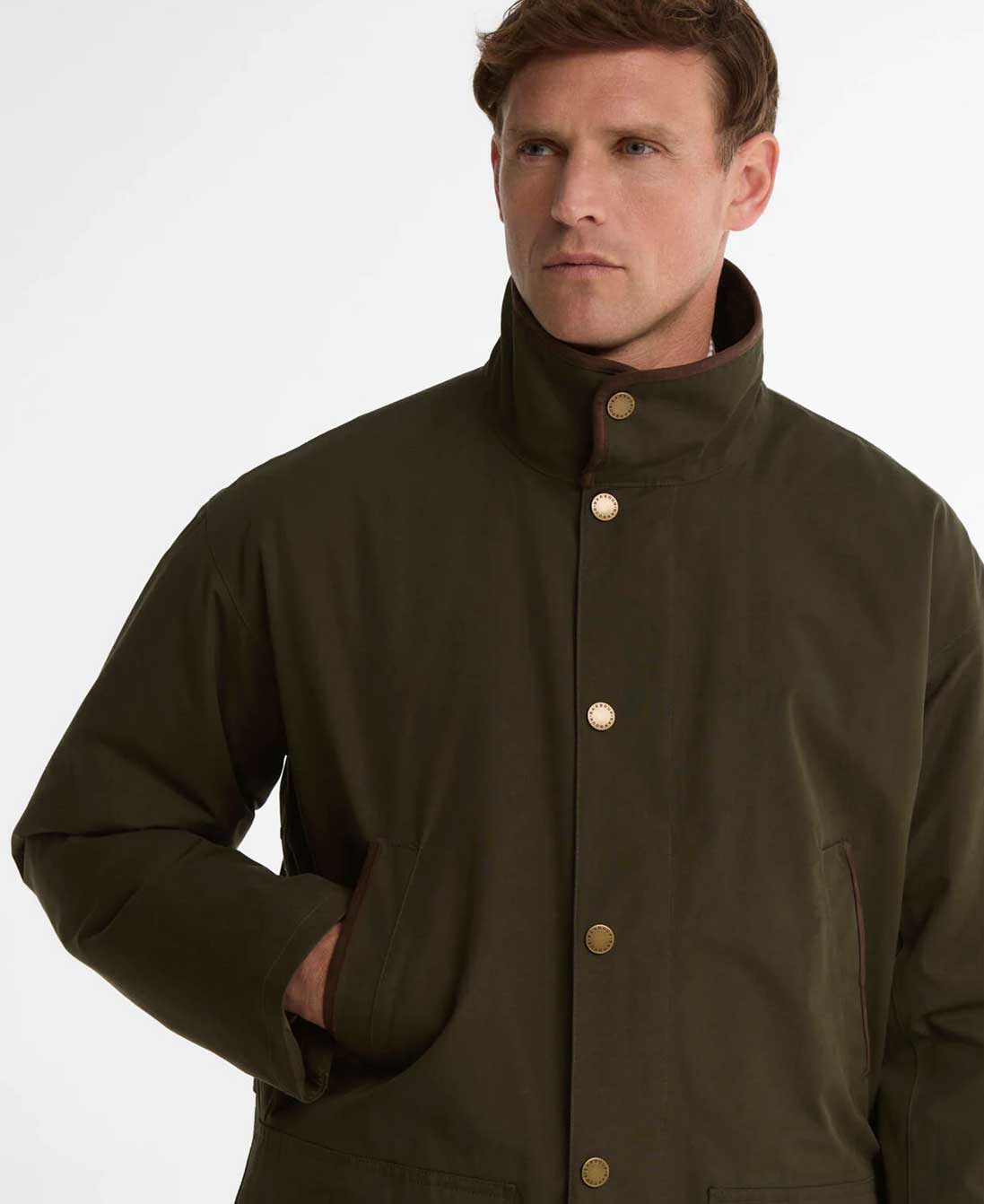 BARBOUR Bromfield Waterproof Jacket - Men's - Dark Olive