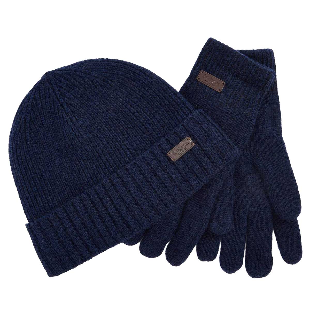 BARBOUR Carlton Beanie and Gloves Gift Set - Navy
