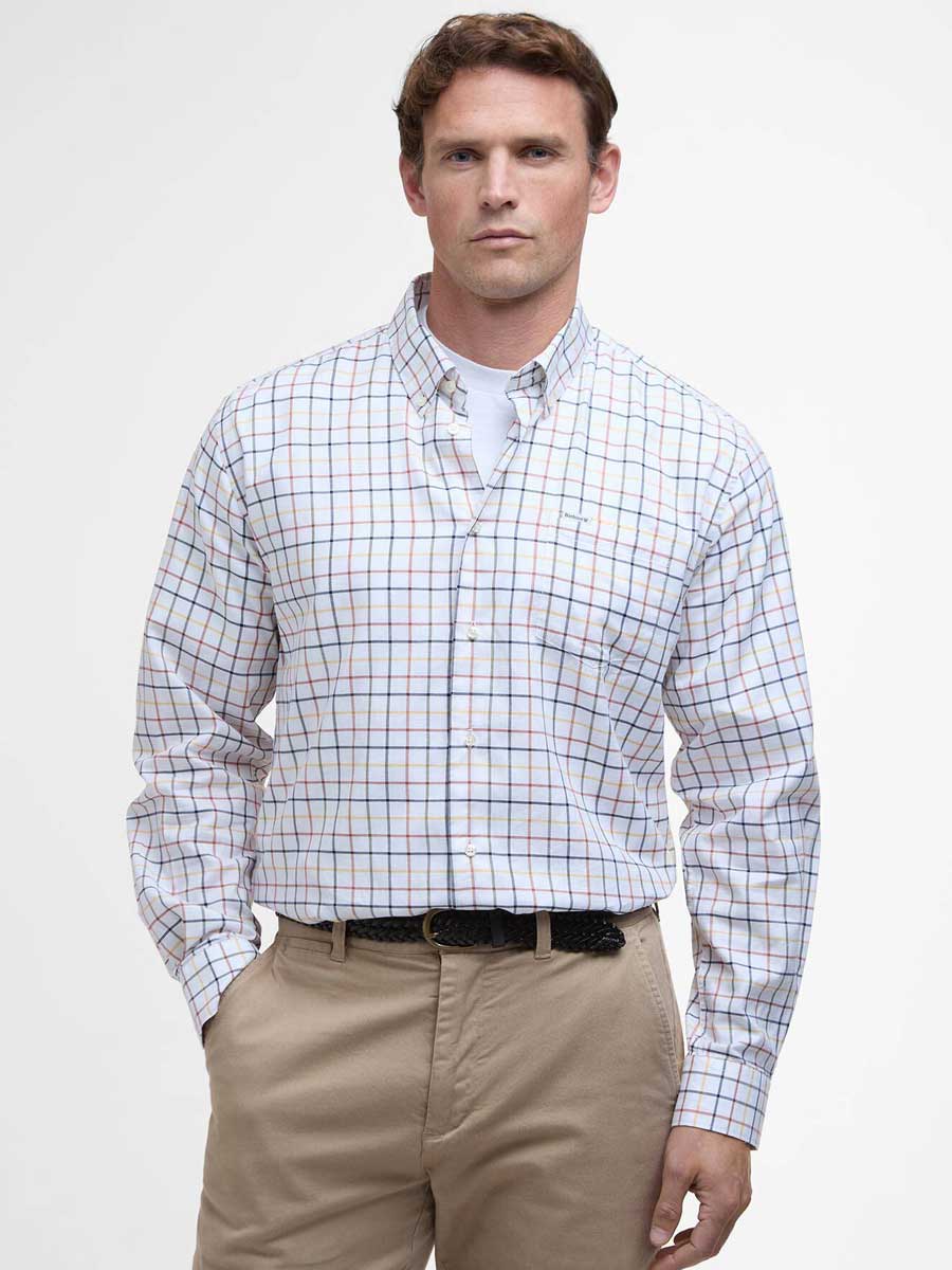 BARBOUR Caswell Tattersall Regular Long-Sleeved Shirt - Mens - Navy