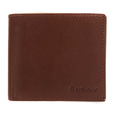 BARBOUR Colwell Leather Billfold Wallet - Brown & Classic Tartan