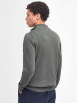 BARBOUR Cotton Half Zip - Mens - Olive Marl