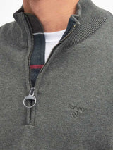 BARBOUR Cotton Half Zip - Mens - Olive Marl