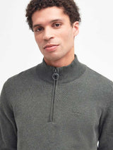 BARBOUR Cotton Half Zip - Mens - Olive Marl