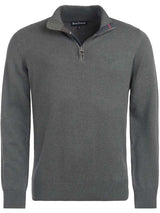 BARBOUR Cotton Half Zip - Mens - Olive Marl