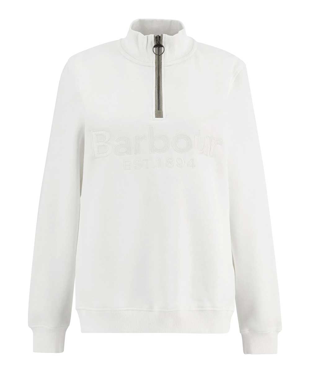 BARBOUR Cynthia Half Zip Sweathshirt - Womens - Cloud