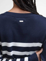 BARBOUR Demi Striped Crew Neck Jumper - Women's - Dark Navy Stripe