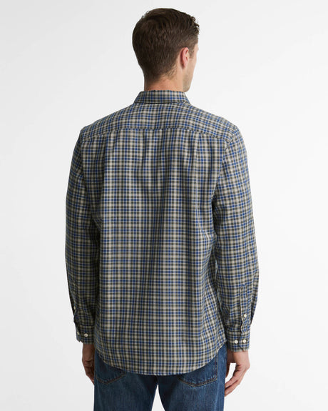 BARBOUR Dishford Thermo-Weave Regular Fit Long-Sleeved Shirt - Mens - Olive
