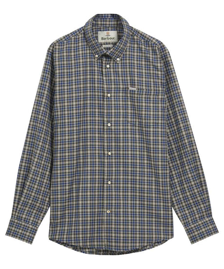BARBOUR Dishford Thermo-Weave Regular Fit Long-Sleeved Shirt - Mens - Olive
