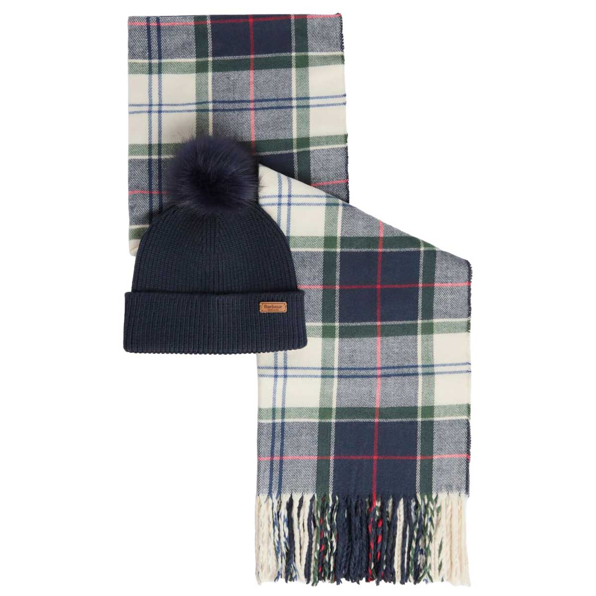 BARBOUR Dover Beanie & Hailes Scarf Gift Set - Light Evergreen