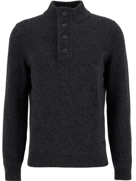 BARBOUR Essential Elbow Patch Half Zip Jumper - Mens - Charcoal