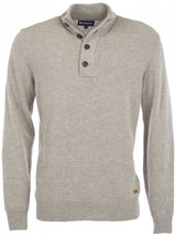 BARBOUR Essential Elbow Patch Half Zip Jumper - Mens - Stone