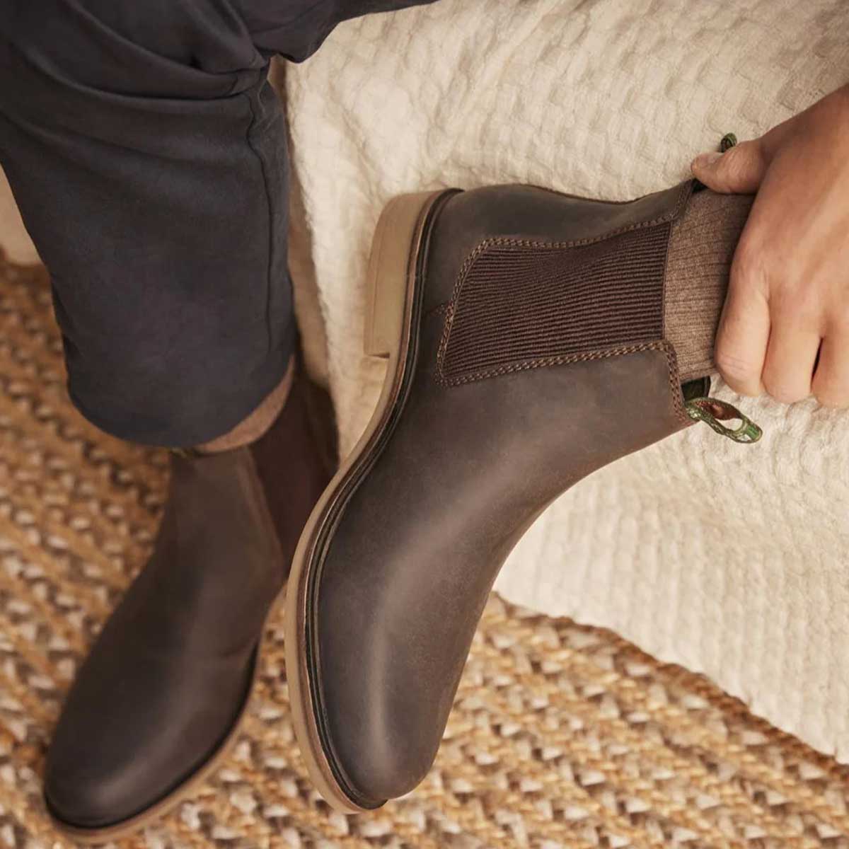 BARBOUR Farsley Chelsea Boots - Mens - Choco Brown