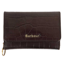 Load image into Gallery viewer, BARBOUR Faux Croc French Purse - Classic Black Cherry
