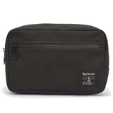 BARBOUR Field Canvas Washbag - Olive & Black