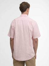 BARBOUR Fleming Linen Blend Short Sleeved Shirt - Mens - Pink