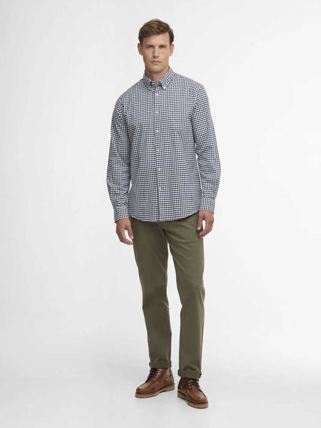 BARBOUR Gingham Aukside Regular Shirt - Mens - Navy