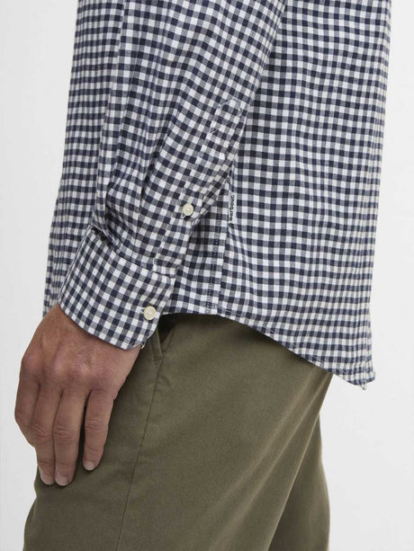 BARBOUR Gingham Aukside Regular Shirt - Mens - Navy