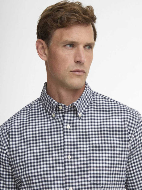 BARBOUR Gingham Aukside Regular Shirt - Mens - Navy