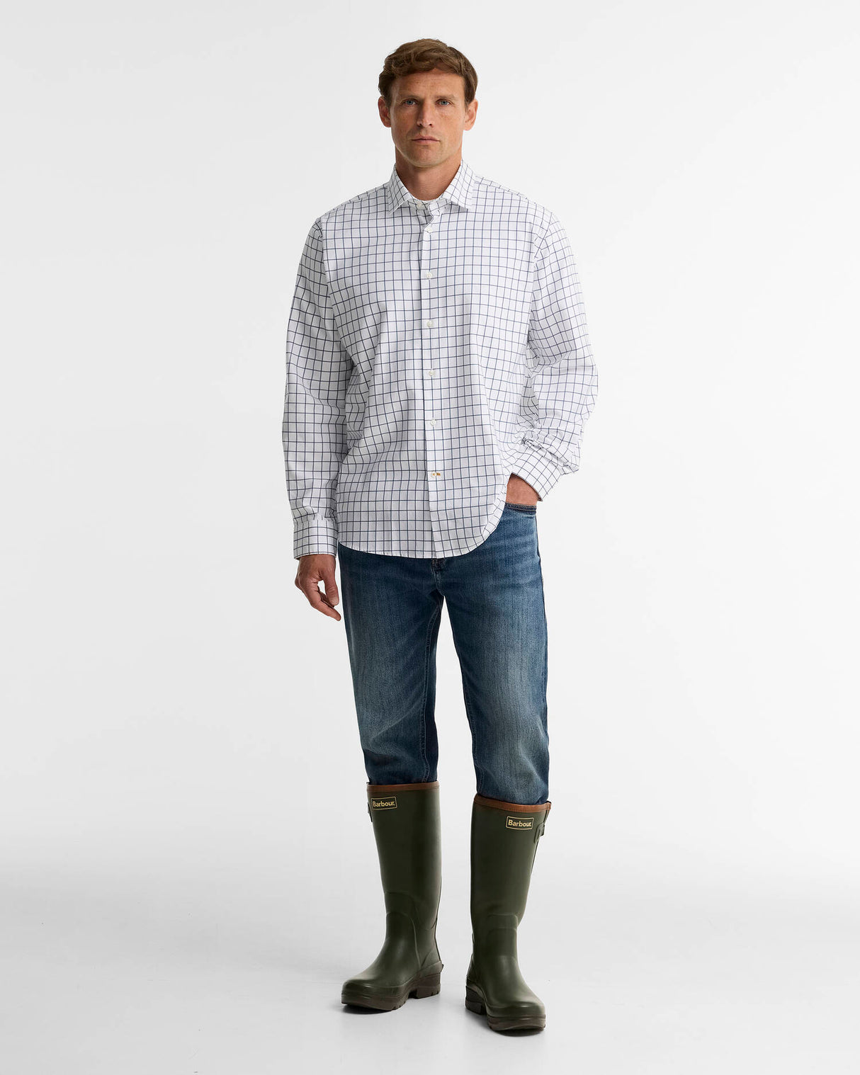 BARBOUR Hanstead Country Active Regular Long-Sleeved Shirt - Mens - Blue