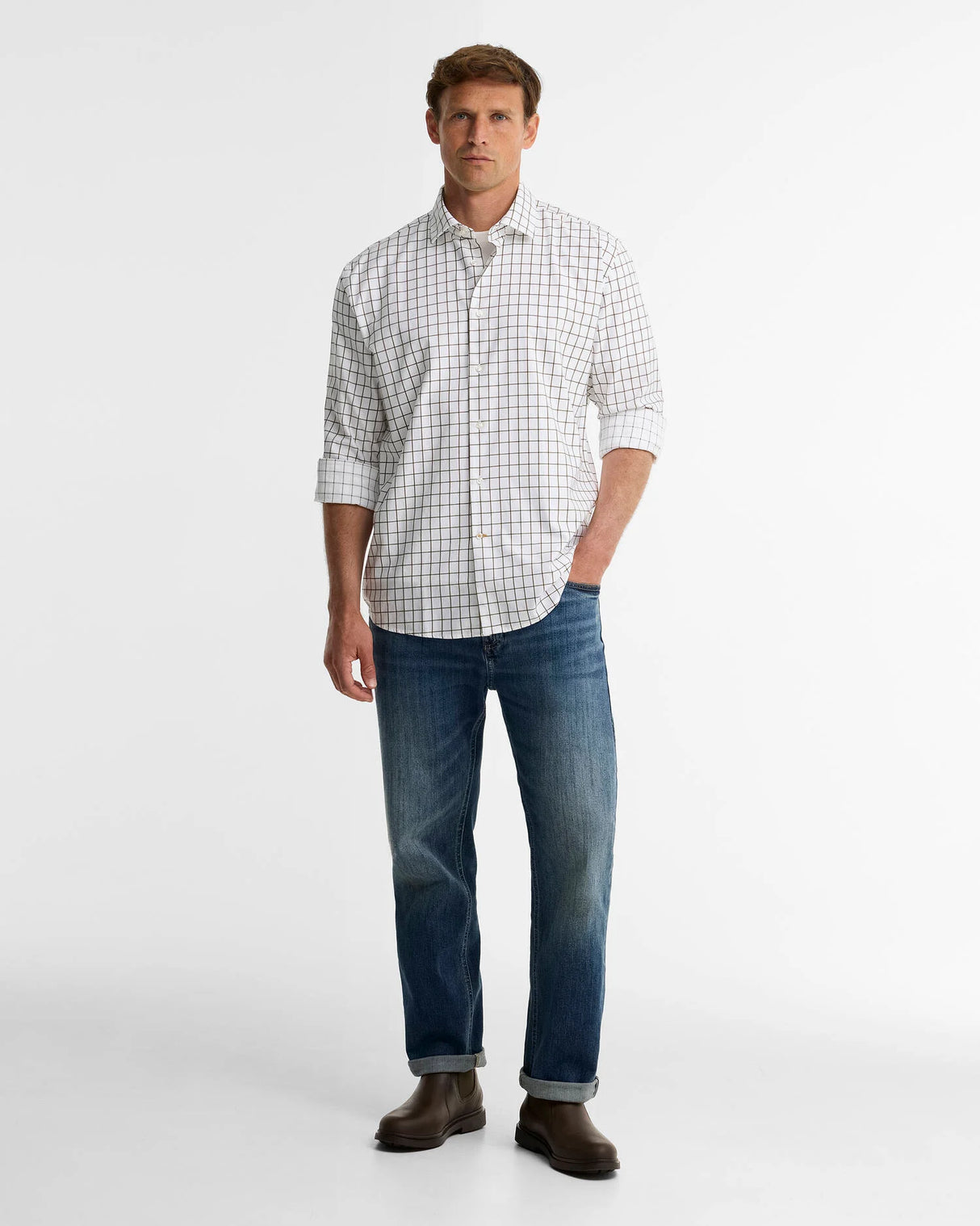 BARBOUR Hanstead Country Active Regular Long-Sleeved Shirt - Mens - Mid Olive