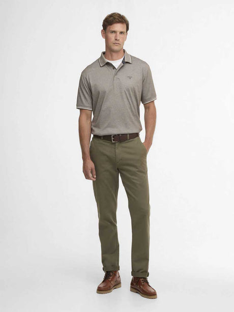 BARBOUR Heydon Short-Sleeved Polo Shirt - Men's - Dark Sand