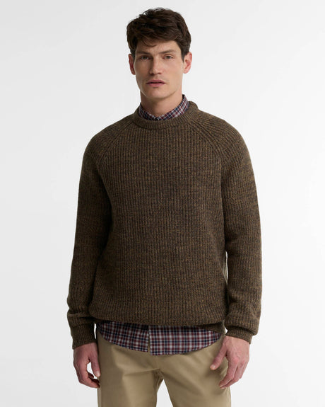 BARBOUR Horseford Crew Neck Jumper - Mens - Camel