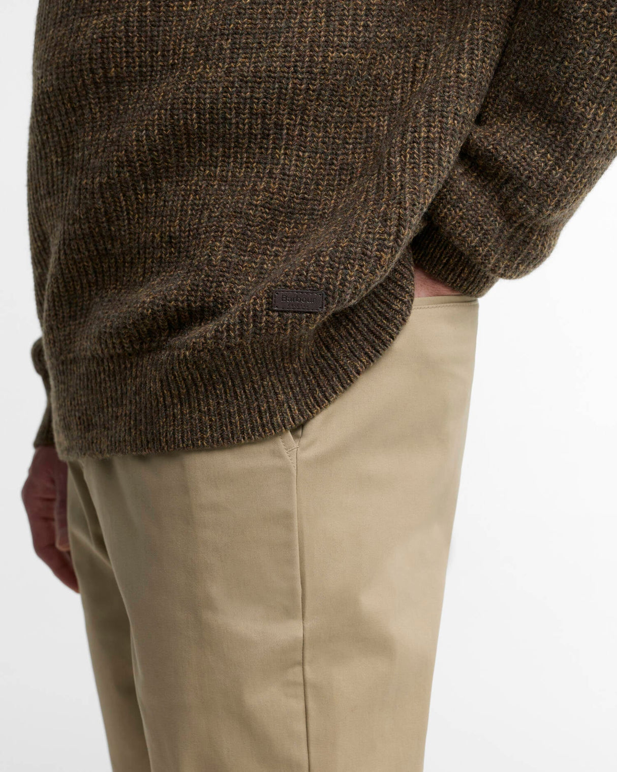 BARBOUR Horseford Crew Neck Jumper - Mens - Camel