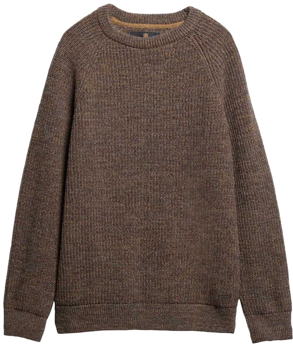 BARBOUR Horseford Crew Neck Jumper - Mens - Sandstone