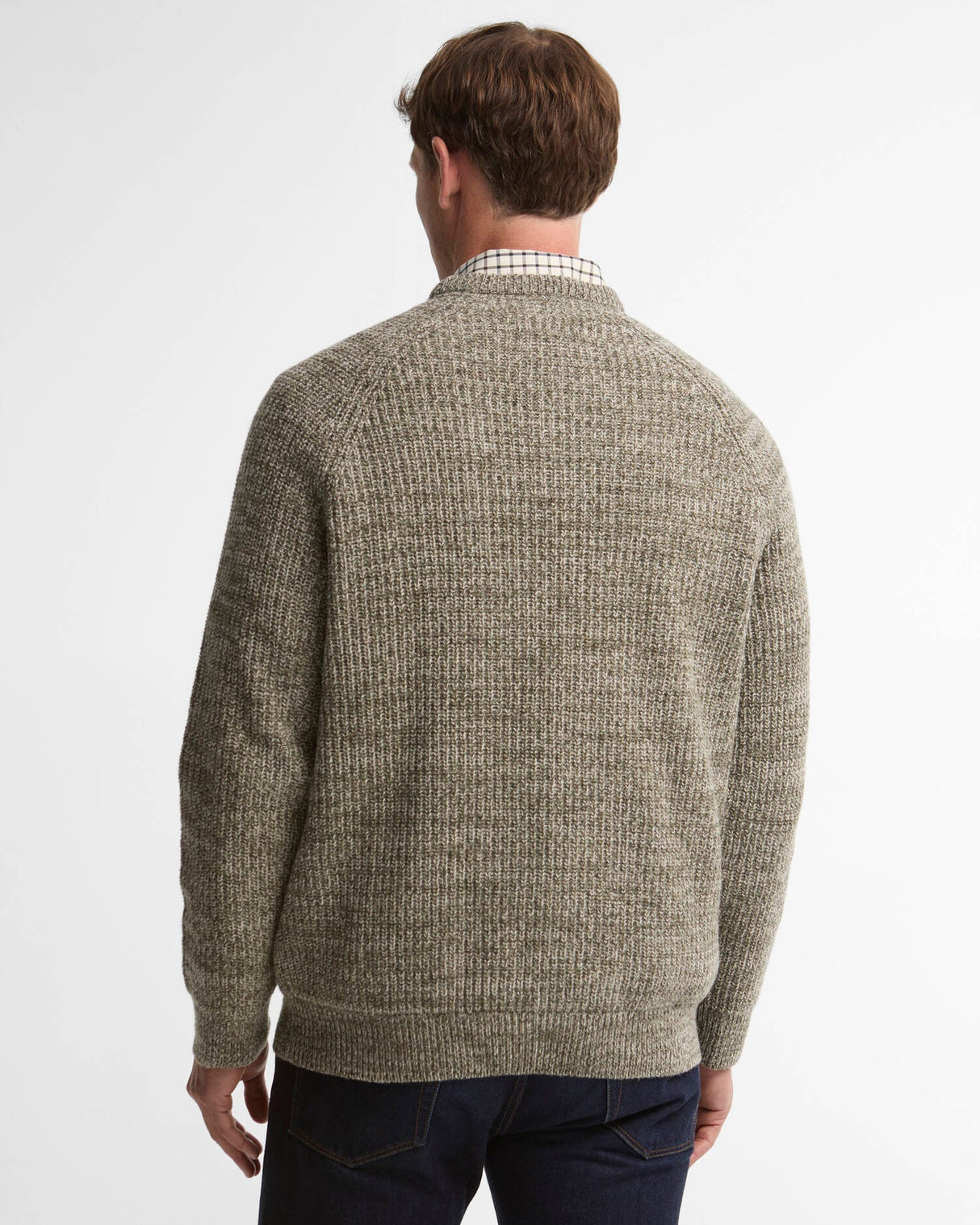 BARBOUR Horseford Crew Neck Jumper - Mens - Shadow Green