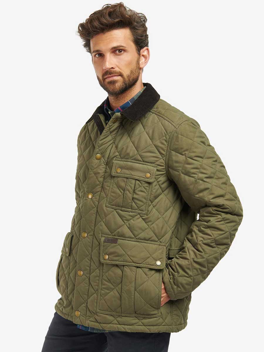 50% OFF BARBOUR Horsley Quilted Jacket - Mens - Army Green - Size: MEDIUM