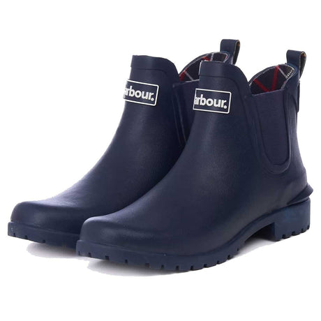 Barbour Ladies Wilton Chelsea Boot Style Wellingtons - Navy