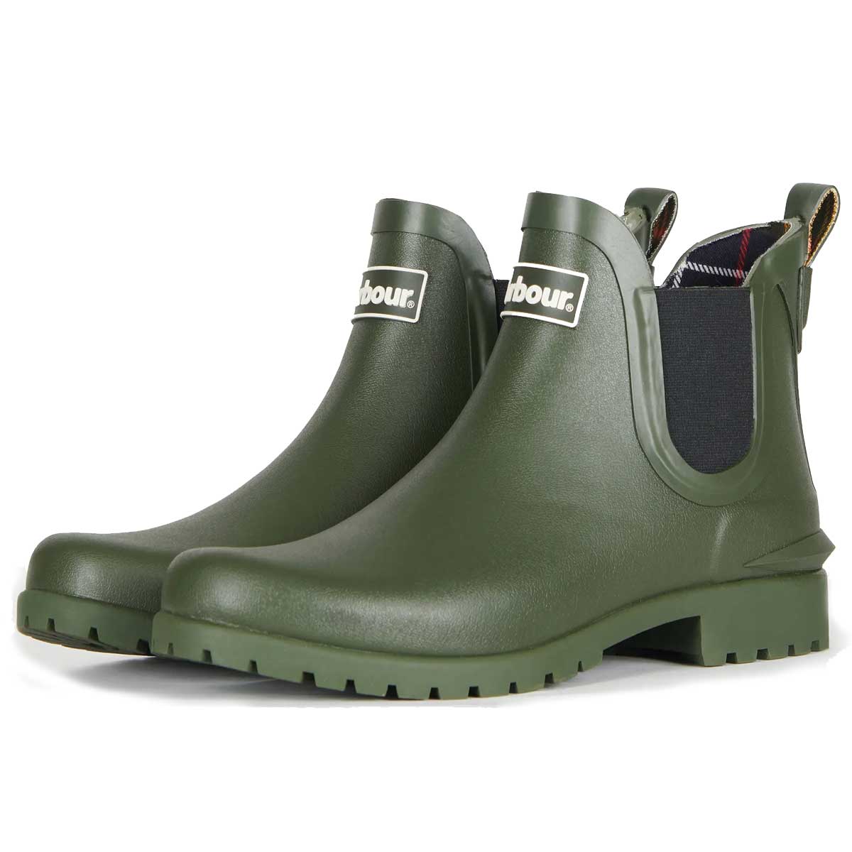 Barbour Ladies Wilton Chelsea Boot Style Wellingtons - Olive