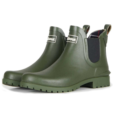 Barbour Ladies Wilton Chelsea Boot Style Wellingtons - Olive